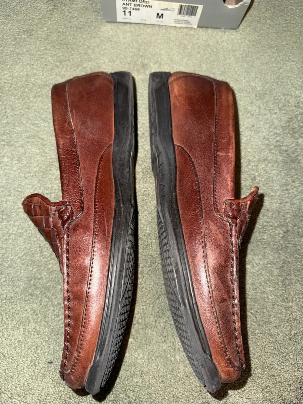 Dockers Brown Woven Leather Slip-On Loafers